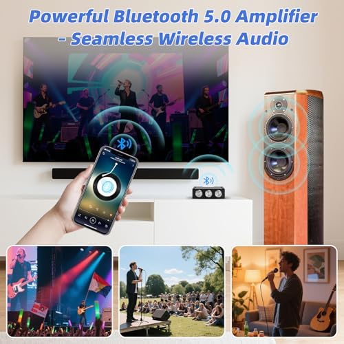 Cozychord premium home audio component layout demonstrating both auxiliary input and wireless connectivity options.