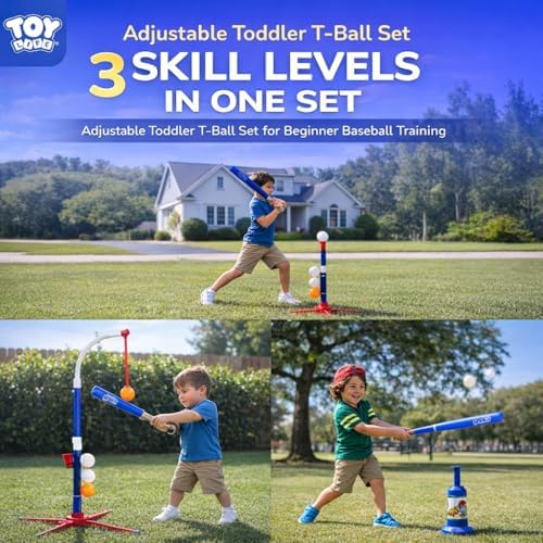 Toy Life baseball training set with adjustable height feature