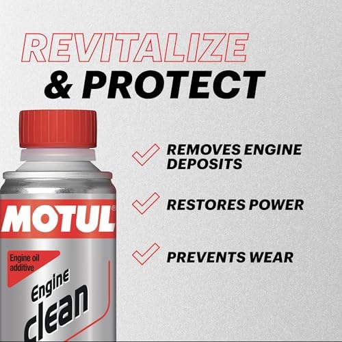 Back label of Motul Engine Clean Auto showing usage instructions