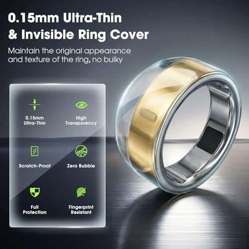 Sylacor 10 pack smart ring scratch protector film layout with included cleaning cloth accessories.