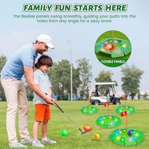 Vatos mini golf set with adjustable putter and glow balls