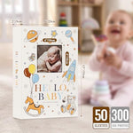 Lanpn newborn memory book open page layout with horizontal 4x6 pockets
