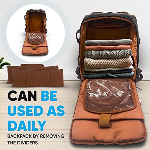 JAEP canvas travel backpack bottom view displaying the adjustable tripod holder straps