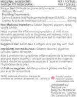 Lorna Vanderhaeghe Smart Solutions GLA Borage Oil supplement label details displaying premium organic cold pressed ingredients.