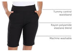 HDE stretch pull on shorts waistband close up