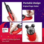 DecoLife mouse-shaped travel fan with wearable finger ring holder accessory attached