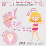 Side view of SaniGirl disposable paper pee funnel for kids