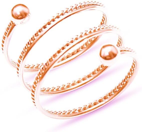 OIDIMS spring swirl ring front view showcasing spiral stainless steel design