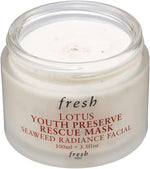 Fresh Lotus Youth Preserve Rescue Mask 3.3 Ounces open jar angle view