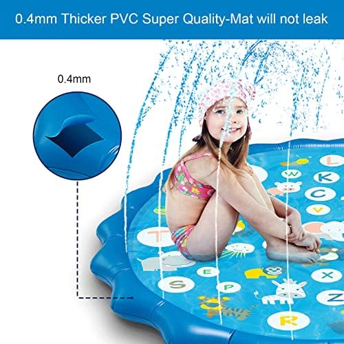 Arfbear kids splash pad deflated and folded compactly to a portable magazine size for easy storage