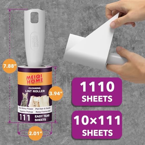 MEIQIHOME lint roller removing lint from a black suit jacket
