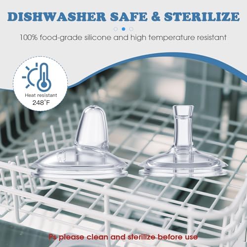 Close up view of the durable and dishwasher safe silicone transition nipple