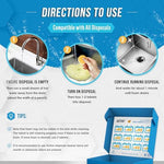 Active garbage disposal cleaner being dropped in sink drain
