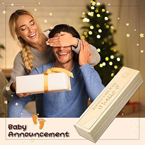 Top angle of the premium wooden pregnancy announcement chest on a neutral surface.