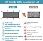 Flame retardant mesh wire management holder showcasing anti sag double stitched edges