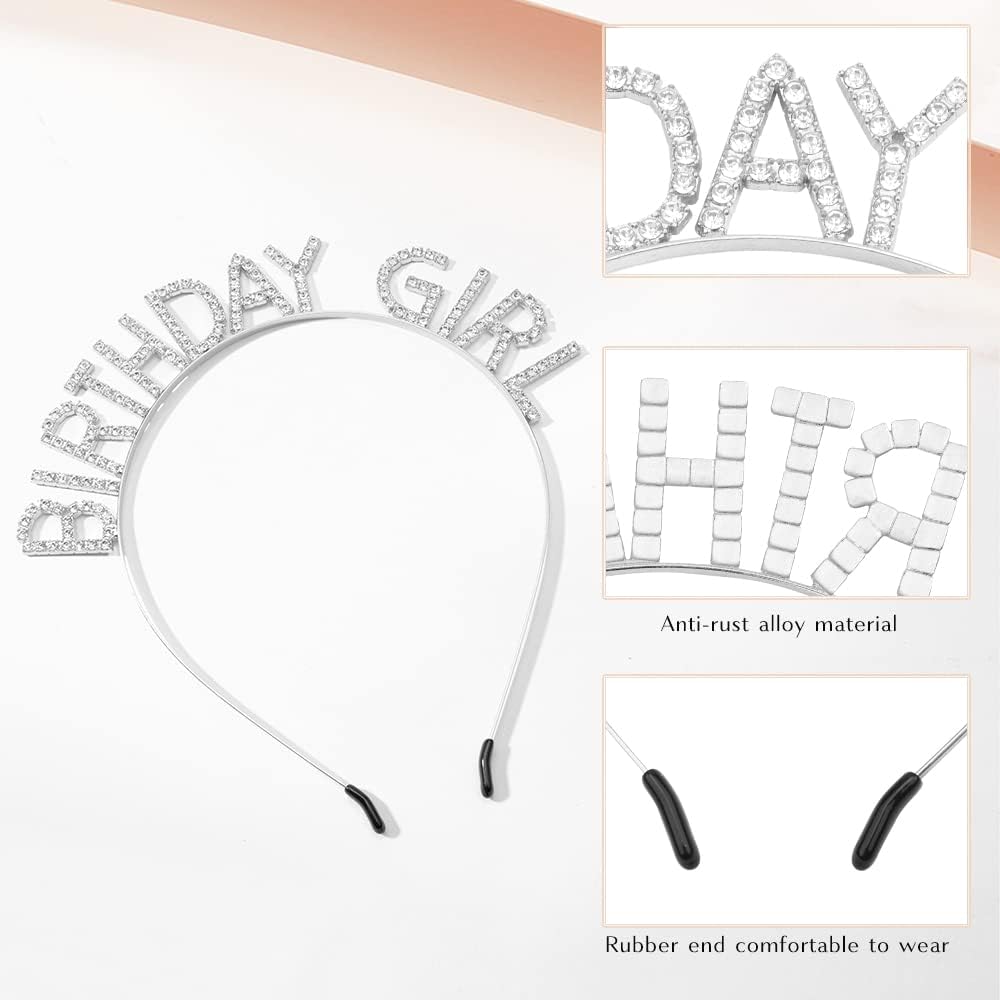 PQRUU birthday girl glitter satin sash flat lay view