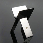 Stainless Steel Foldable Cigar Stand Prop Ashtray Holder w/ Pu Leather Pouch - Image 1