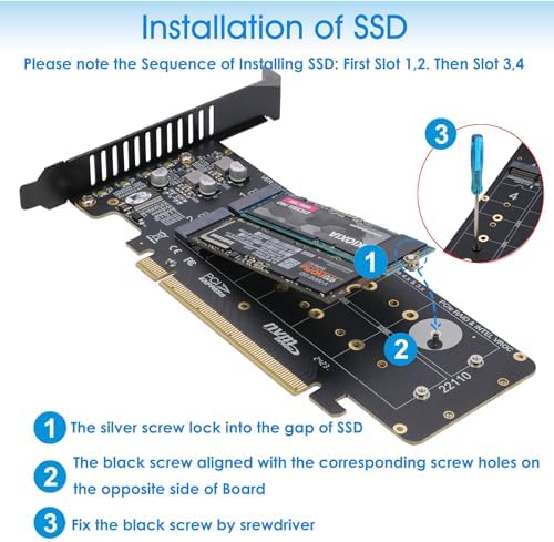 RIITOP quad server SSD expansion card angled view detailing components