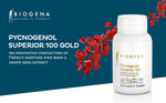 Side view of Biogena Pycnogenol 30 capsules bottle detailing direct USA import authenticity.
