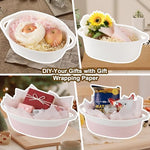 OIAHOMY dog toy storage basket sitting on a living room floor