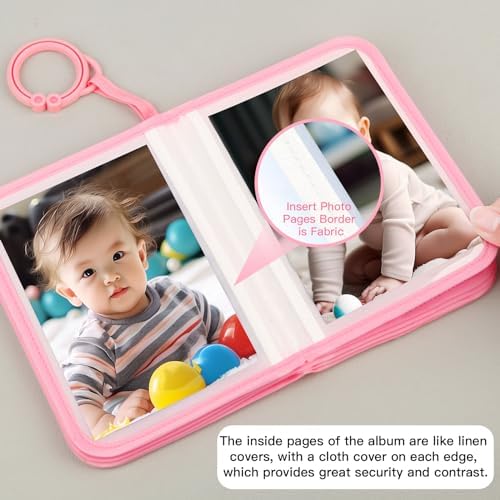 Niselity soft fabric memory book attached to a stroller with the plastic hook