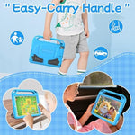 BMOUO shockproof child tablet jacket with handle in upright landscape stand viewing angle position