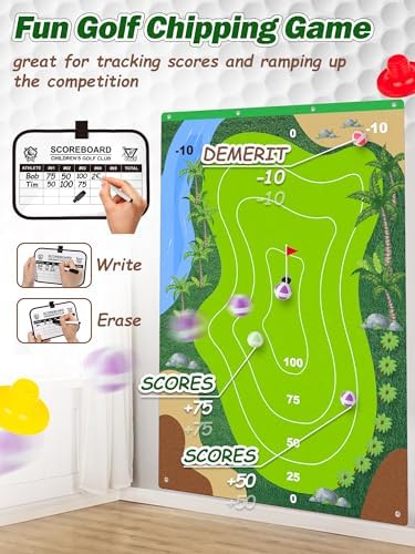Child playing with Liberry kids golf set indoors