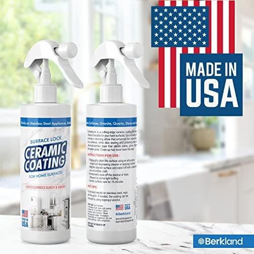 Back label of Berkland home ceramic coating spray detailing usage instructions and safety warnings.