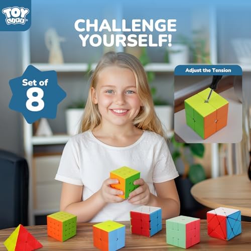 Close up of the STEAM Life 3x3 and 2x2 stickerless puzzles highlighting smooth matte finish surfaces.