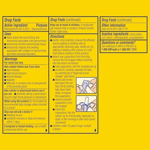 Preparation H Pfizer Prep H Suppositories- 12 Count - Image 8