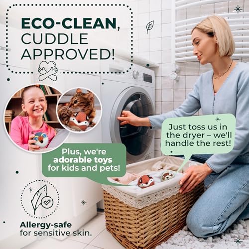 Eco-friendly wool dryer balls for static reduction and faster drying.