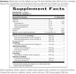 Close up of Country Life Omega 3 6 9 nutrition facts label