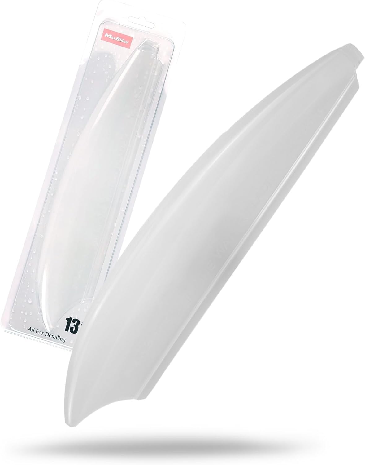 Maxshine Universal Silicone Water Blade front view showing the transparent red flexible squeegee design.