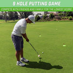 Person playing GoSports putting game in an office setting