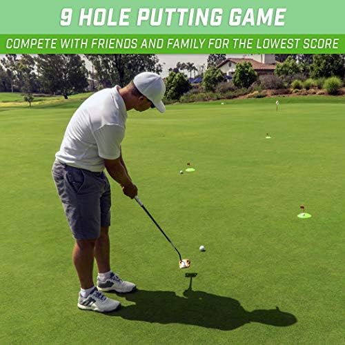 Person playing GoSports putting game in an office setting