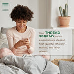 Breathable Thread Spread one hundred percent cotton percale sheet showcase in bright room