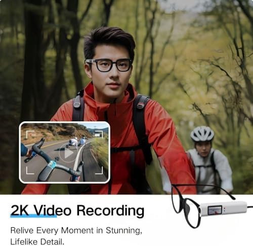Side profile of Zhaoge wearable sports camera clipped to glasses