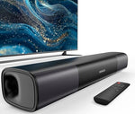 Riowois compact soundbar showing remote control and cables