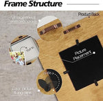 Rear view of the THYGIFTREE farmhouse decor piece highlighting the sturdy pure wood desktop stand.