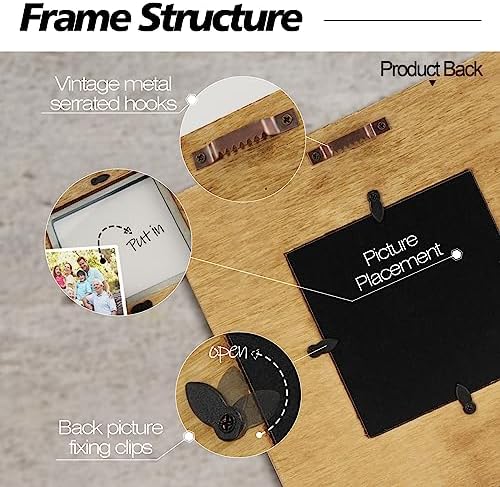 Rear view of the THYGIFTREE farmhouse decor piece highlighting the sturdy pure wood desktop stand.