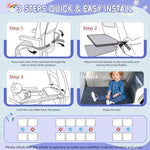 Side view demonstration of the Gocozy toddler airplane bed attached securely to the front seat tray table.