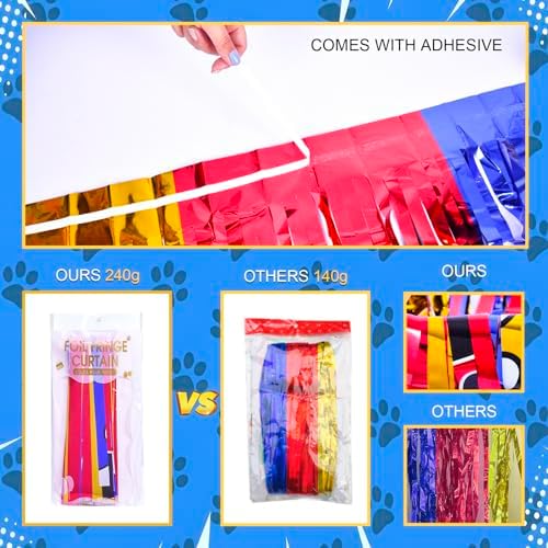 Bupelo themed party supplies pack arranged side by side to create a full sized photo booth backdrop.