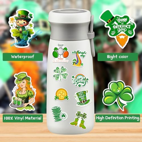 Festive Irish theme vinyl decals for water bottles