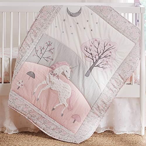 Levtex Baby Colette crib set with floral and unicorn fitted sheets