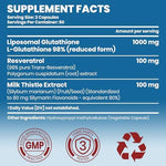 Nature Echo Liposomal Glutathione supplement facts label
