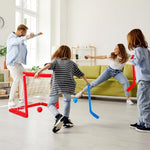 Leyndo children sports training toy set with red net and soft balls.