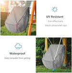 Close up of UV resistant fabric on toddler swing cover