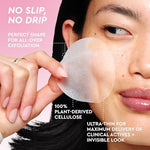 Glow Recipe watermelon exfoliating and PDRN soothing trial pads being applied to the face