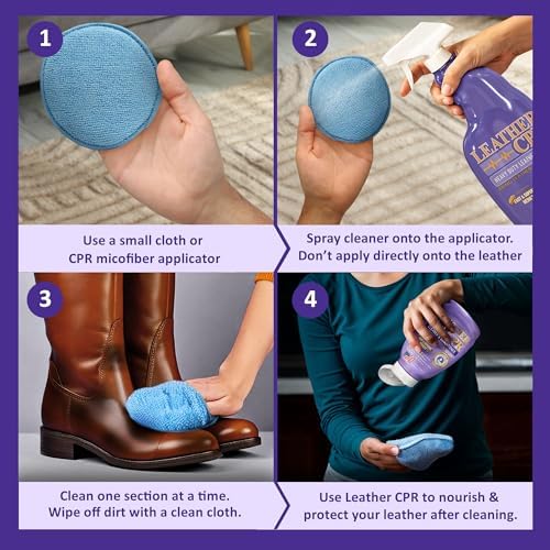 Leather CPR heavy duty formula removing stains on a leather couch