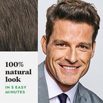 Ammonia free mens hair color packaging detailing five minute processing time.